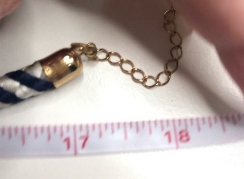 Collana oro strass trasparenti iridescenti corda bianca blu nautica vintage - Foto 8 di 10