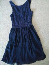 NEW LOOK NAVY DRESS - LACE DETAIL