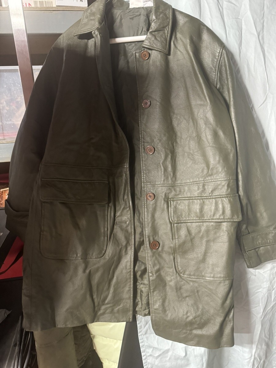 Vintage Newport News easy style Green Leather Jacket Size S