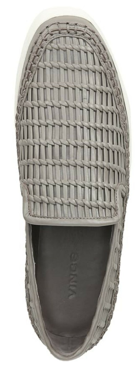 $275 Vince Stafford Woven Leather Sneakers 8.5 Grey 8 1/2  display picture 1