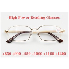 Trendy High Reading Glasses Unisex Metal Frame Eyeglasses 900 1000 1100 1200
