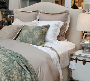 New 3pc Pottery Barn Tencel Queen Duvet 2 Std Shams Simply Taupe