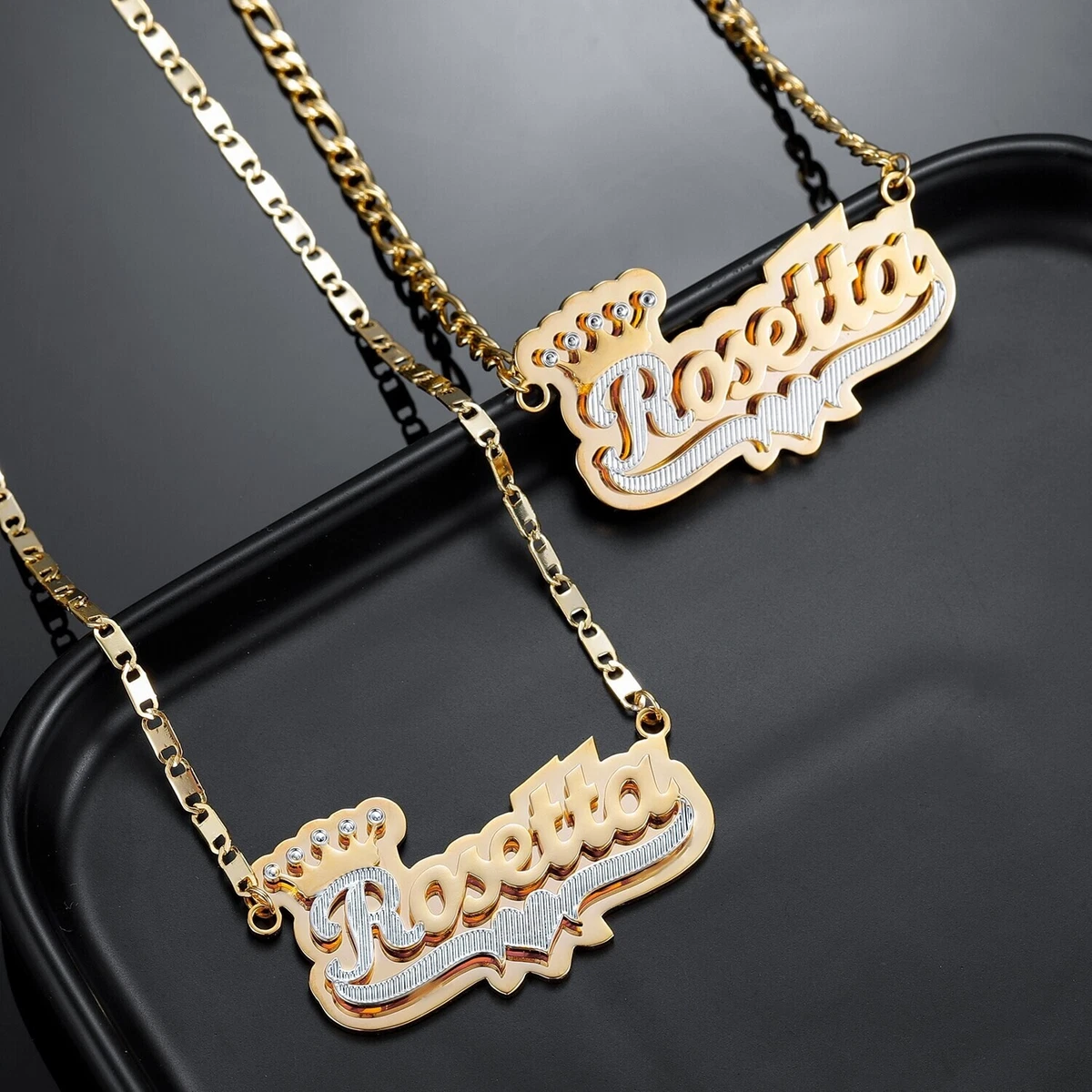 Personalized double 2024 name necklace