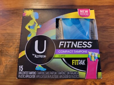 U By Kotex Fitness Compact, Super, 15 Unscented Tampons