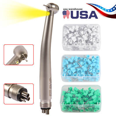 Dental Fiber Optic High Speed Handpiece 4H /100pc Polishing cups LATCH TYPE KYUS