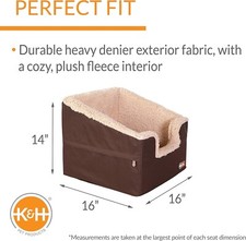 K&H KD BUCKET BOOSTER RECTANGLE PET SEAT CHOCOLATE SMALL