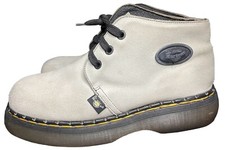 Dr Doc Martens 8352 Vintage England Grey Suede Platform Boots Sz9 RARE Read Dscp