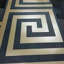 Debona Athena Greek  Black/Gold Glitter Textured Vinyl Wallpaper 4014 