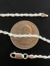 Solid 925 Sterling Silver Rope Chain MADE IN ITALY Men's Women's 2.5mm 16-30"