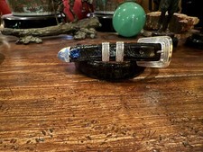 Chacon Sterling Silver ZIA Belt Buckle Set 31-32  Nu 1  Alligator    