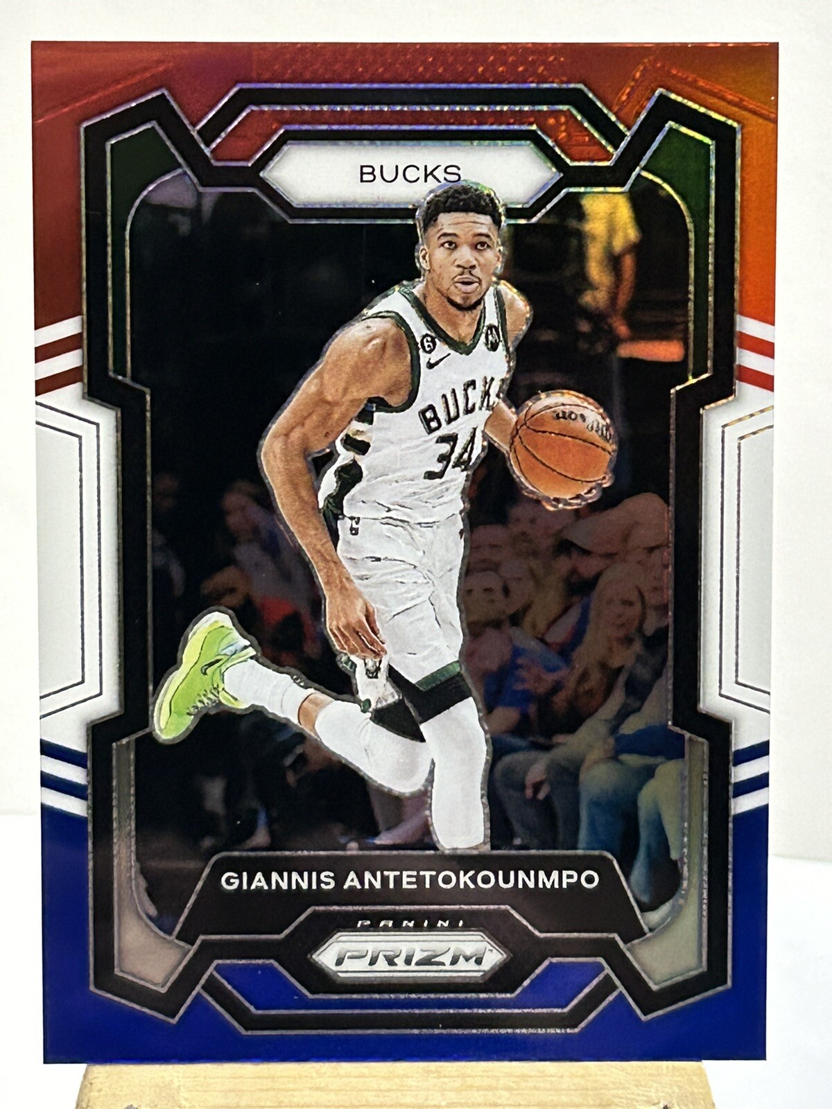 2023-24 Panini Prizm Basketball Giannis Antetokounmpo Red White Blue #103 Bucks