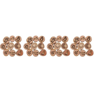 4 Sets Holz-Bastelstempel, Holzstempel, Gartenstempel, Fußabdruck-Stempel