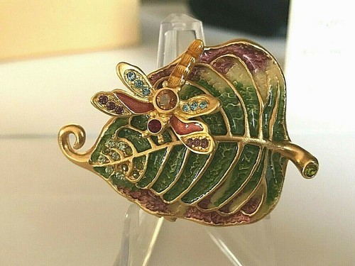 ESTEE LAUDER PROFUMO SOLIDO COMPATTO 2009 FOGLIA MAGICA MIB COMPLETO DI JAY STRONGWATER - Foto 1 di 7