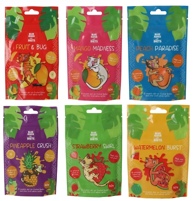 Blue River Diets Crested Gecko Complete Food 60g ALL FLAVOURS Day Gecko Gel Food