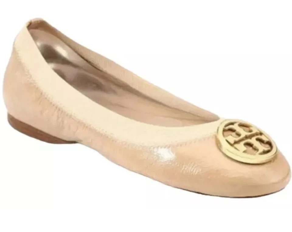 Zapatos para mujer Tory Burch 8,5 M Caroline Ballet planos marrón charol cómodos Foto 4 de 4