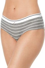 Jenni by Jennifer Moore Women's Cotton Hipster Panty Gray Stripe S