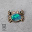 thumbnail 3 - Adorable Crab Pendant Australian Opal &amp; Diamond Eyes 18K Gold Cancer Zodiac