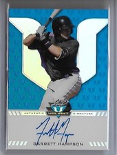 2017 Leaf Valiant Draft Garrett Hampson Blue Prismatic RC Auto 1/35 Rockies