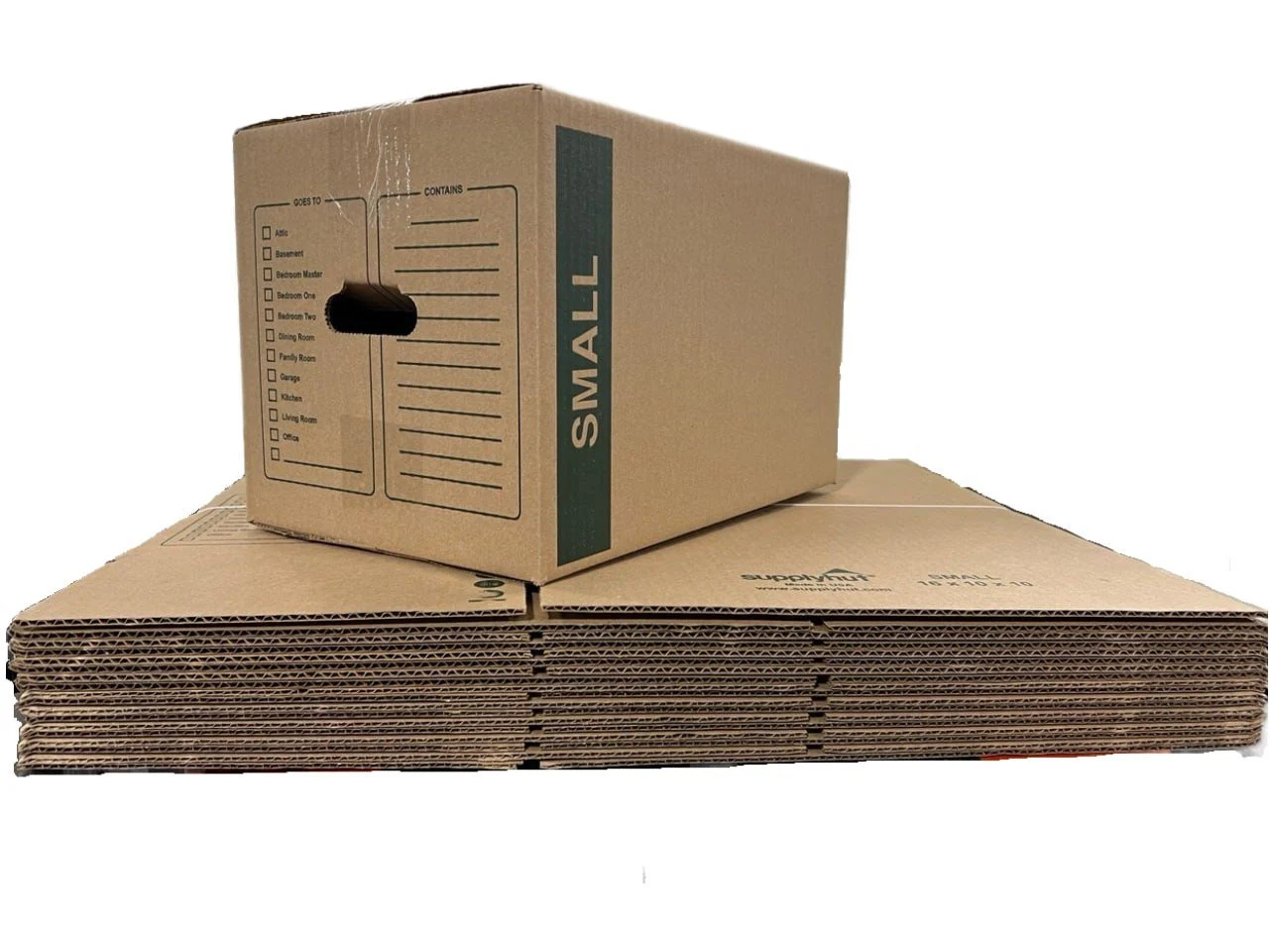 100 - Pack Small Cardboard Moving Boxes 16X10X10 32 ECT with Handles Pack & Ship