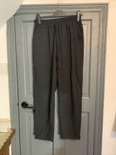 Black Summer 100% Cotton Trousers Thin Pockets Pull ON - size M/L