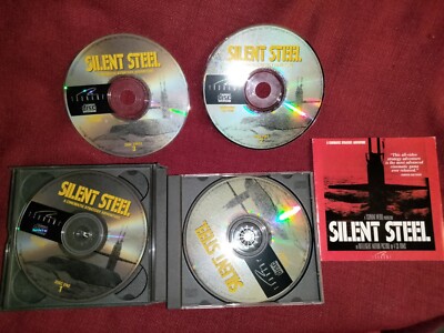 1995 Silent Steel PC submarine game Windows 95 complete 4 disc & manual *read