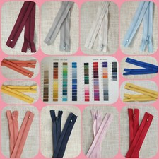 OFFERTA! 5 pz  CERNIERA LAMPO ZIP FISSA CATENA 03 nylon - vari colori e misure