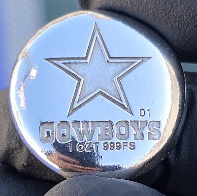 Dallas - Cownoys - Football - NFL - 1 Troy Ounce - 999 Fine Silver