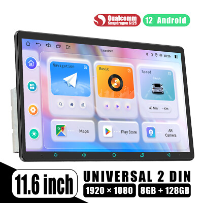 JOYING Android 12 Autoradio GPS 11,6 Zoll Doppel 2DIN Bluetooth WiFi FM USB DSP 