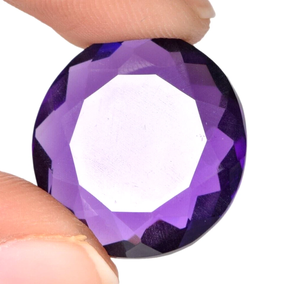 AAA+ Purple Amethyst 77.05 Ct. Round Cut Loose Gemstone for Engagement Women/Her - Image 3 of 4