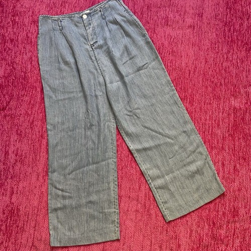 Rails Jess Leinenmischung Chambray Hose weites Bein blau Größe M