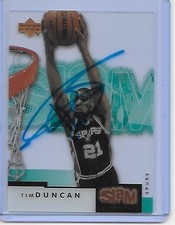 Basketball Card IP auto NBA TIM DUNCAN HOF San Antonio Spurs 2000-01 UD Slam