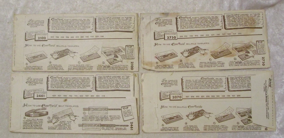 Plantillas de talla de cuero vintage, florales, caballos, más lote/4, carteras y cinturón Foto 2 de 4