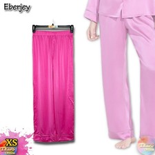 NWD Eberjey XS Inez Washable Silk Long Pajama Pants ONLY PJ2014 Rose/Foxglove