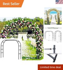 Chic Black Metal Garden Arbor - 76.8" H x 90.5" W for Stunning Backdrops