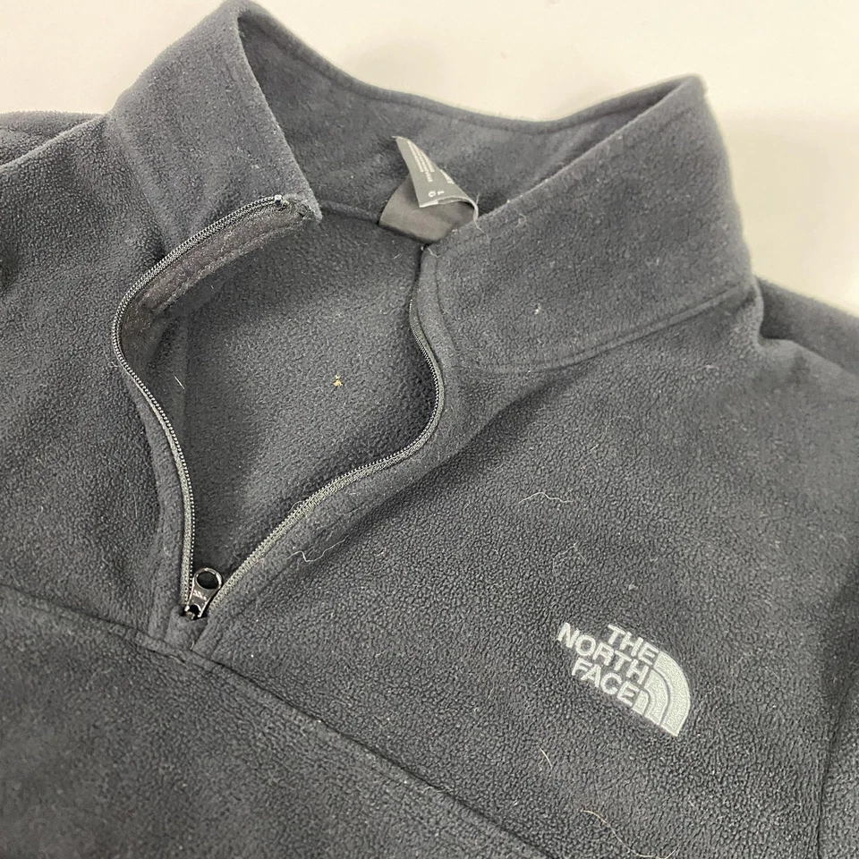 Suéter Top Pullover The North Face Para Mujer Grande Negro Polar Cuarto Cremallera Foto 2 de 4