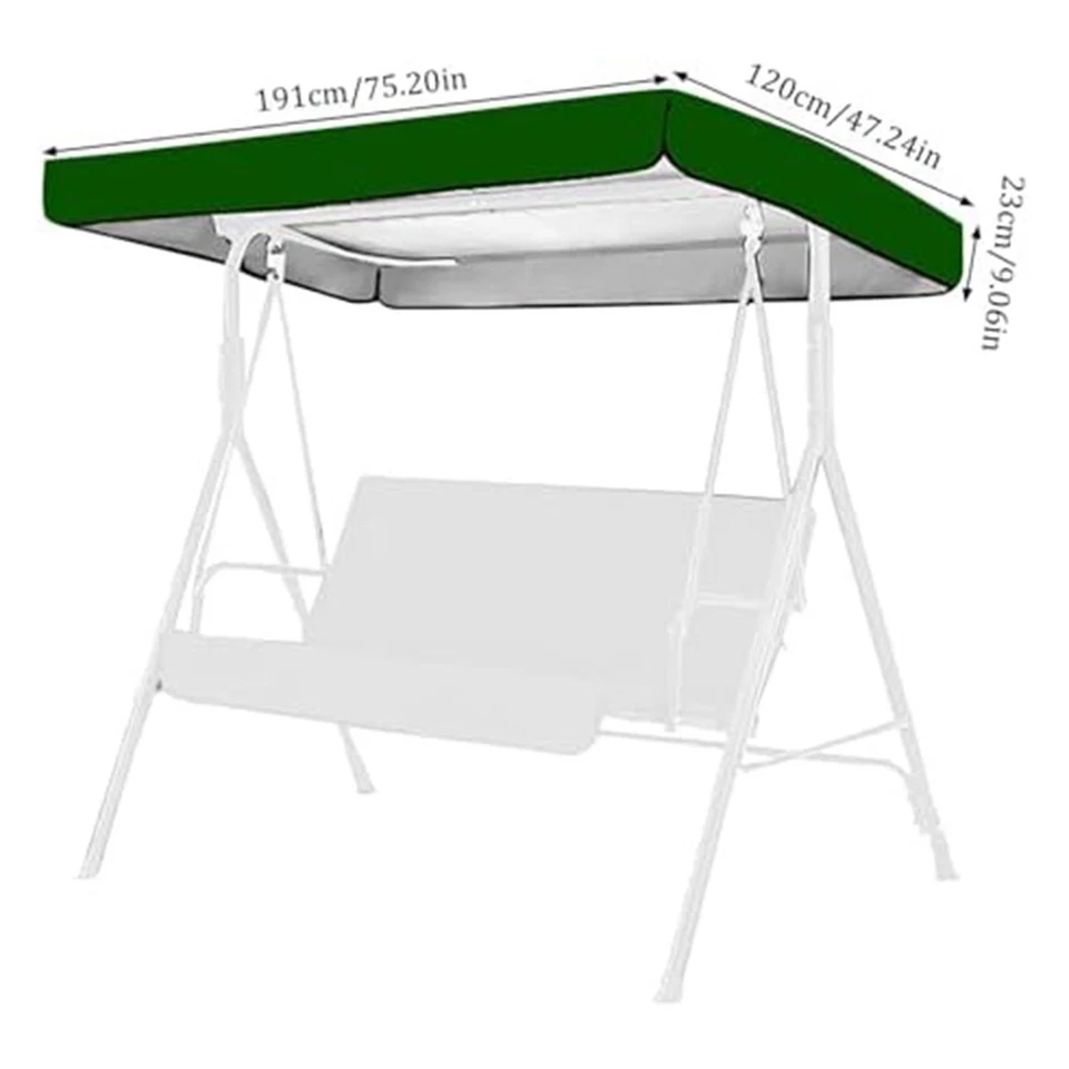Silla Columpio Jardín Toldo Repuesto Protección contra Lluvia y Quemaduras Solares Foto 3 de 4