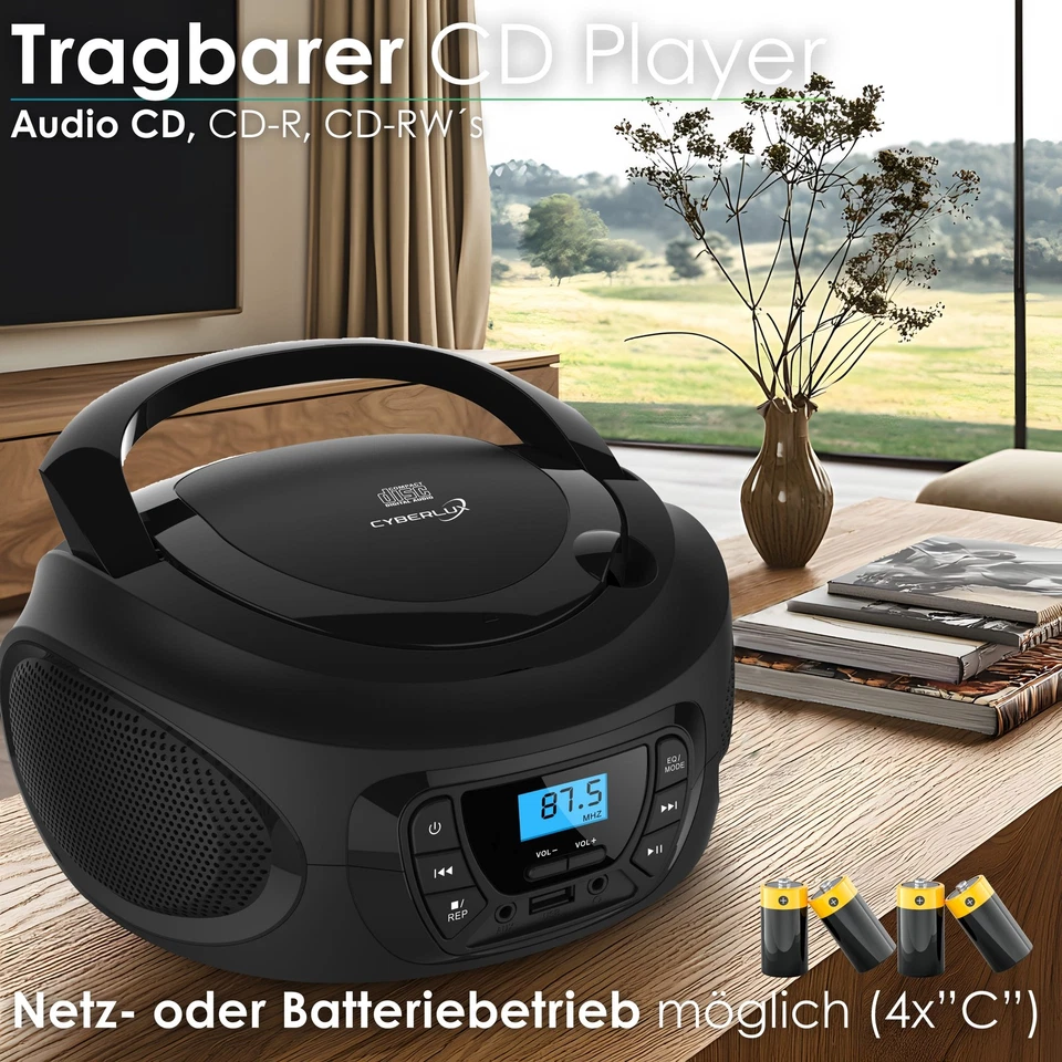 Tragbarer CD-Player CD-Radio Stereoanlage Kompaktanlage Boombox Kinder Radio - Bild 2 von 4