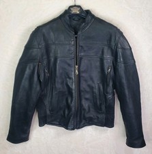 Bikers Club HEAVY DUTY Echtes Leather Motorcycle Jacket Mens Medium Coat Liner