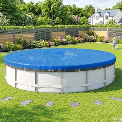 Poolabdeckung Rund | Sommer & Winter Poolplane UV-Resistente Abdeckplane 200g/m²