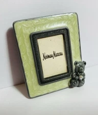 Jay Strongwater Mini Picture Frame Enamel Metal W/ Bear Accent Neiman Marcus NEW