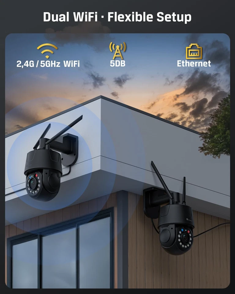 4K Telecamera Esterno Wifi, Zoom Ottico 30X & Auto-Zoom, Visione Notturna IR 150 - Immagine 4 di 4