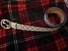 Belt Mens Blue and Tan Mens Belt 37/40 Genuine Leather