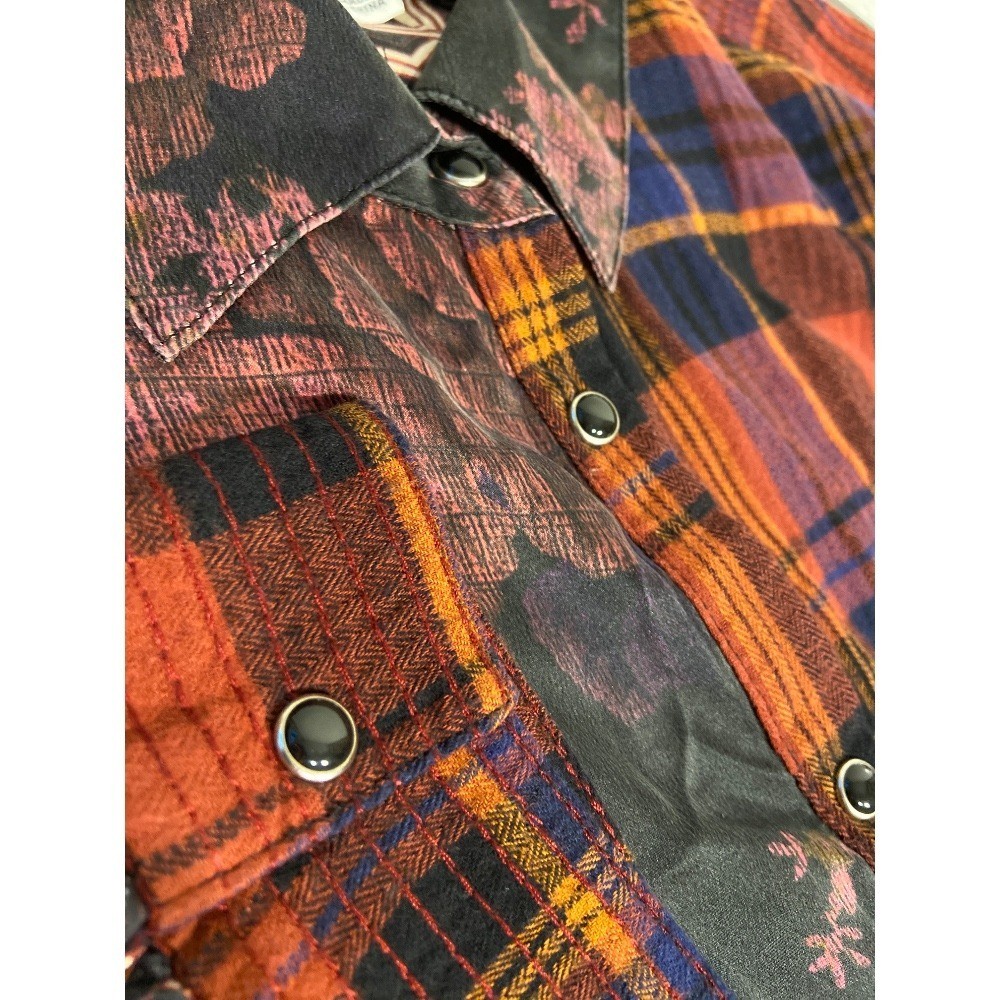 Johnny Was Workshop Patchwork Flannel Button Up F… - image 9