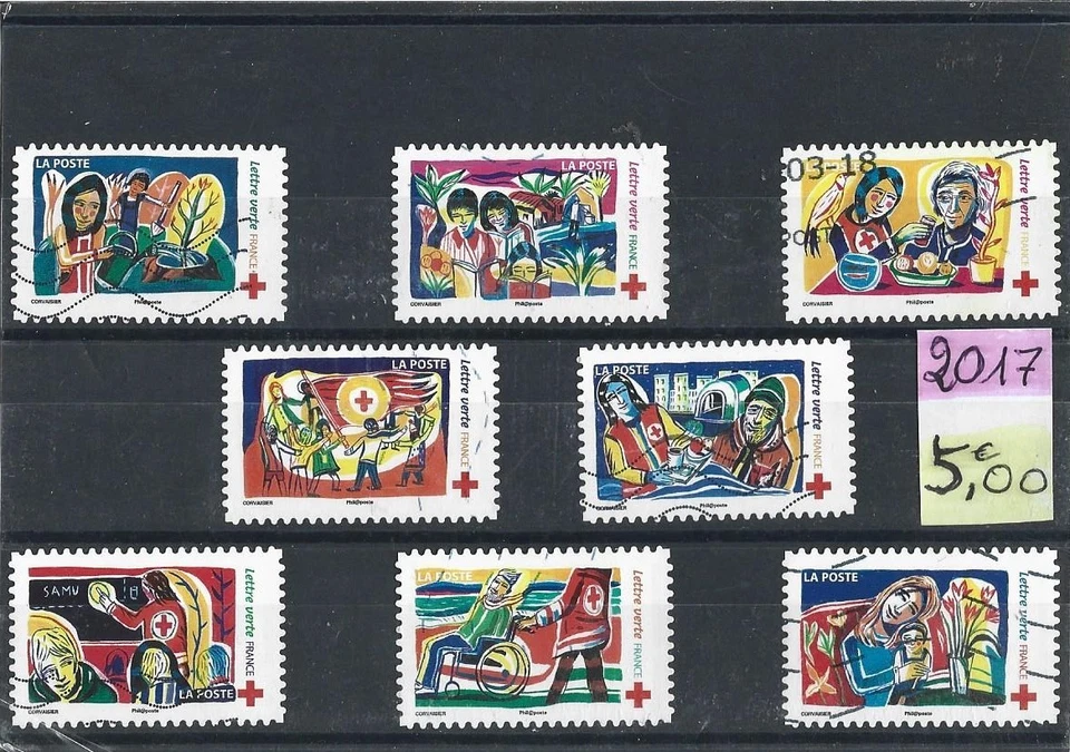 timbres france année 2017 série"croix rouge"oblitérés - Photo 1/1