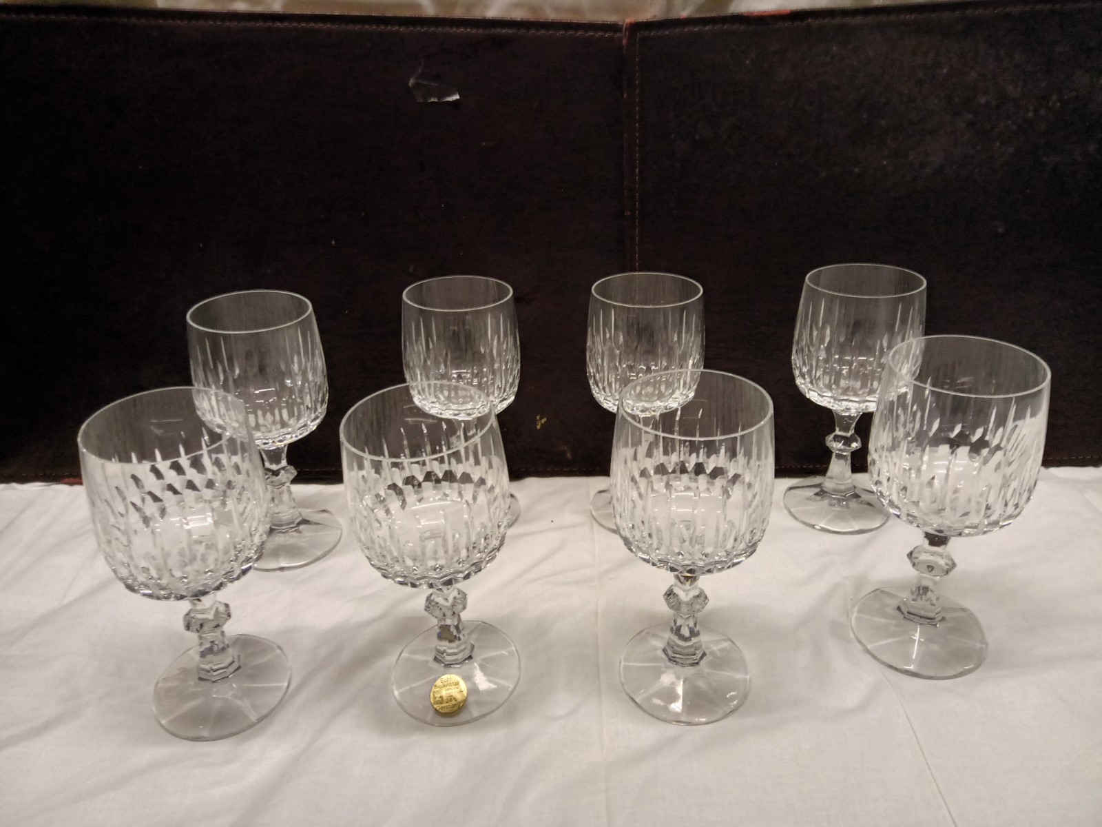 8 schott zwiesel 24% Lead crystal wine glasses Luxury German Bell Ring