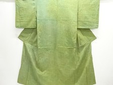 7610797: JAPANESE KIMONO / ANTIQUE HITOE KIMONO / SILK / WOVEN KIKKO PATTERN