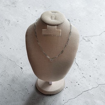 Silver Heart Paperclip Necklace