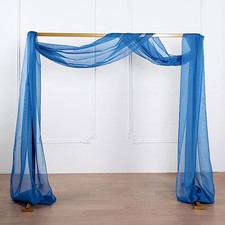 ROYAL BLUE 18 ft Sheer Organza BACKDROP CURTAIN Window Drape Panel Decorations