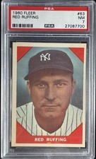 1960 Fleer Baseball Greats - Red Ruffing #63 PSA 7