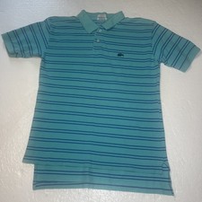 vtg 80's LACOSTE mens POLO SHIRT large BLUE STRIPED tennis PREPPY izod